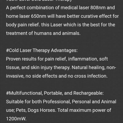 Portable Pain Relief Laser (LLLT) Device